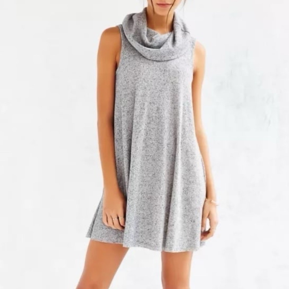 Gray Sleeveless Cowl Neck Dress